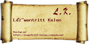 Löwentritt Kelen névjegykártya